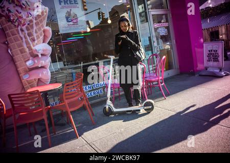 16 Griffe gefrorenen Joghurt in Chelsea in New York am Freitag, den 5. Januar 2023. (© Richard B. Levine) Stockfoto