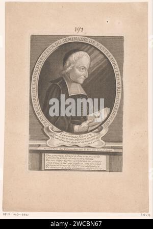 Portret van Jean Mesnard de la Noë, Etienne Desrochers, ca. 1726 Druck Paris Papierstich historischer Personen Stockfoto