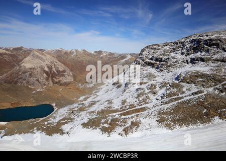 Der Morteratschgletscher ist der flächenmäßig größte Gletscher im Berninakette der Bündner Alpen in der Schweiz Stockfoto