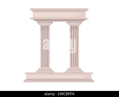 altgriechischer Bogen mit Spalten Vektorillustration isoliert auf weißem Hintergrund Stock Vektor