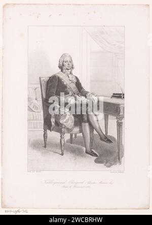 Portret van Charles Maurice de Talleyrand -Périgord, Vittore Pedretti, nach Francois Gérard, 1831 - 1841 Druck Paris Papier Radierung / Gravur historischer Personen. Politiker, z. B. Parteiführer Stockfoto