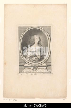 Portret van Louise Francoise de la Baume le Blanc de la Vallière, Chaulet, nach Pierre Mignard (1612-1695), 1697 - 1756 Druckerei: Franziskus Malerei von: Franziskus: ParisFrance Papierstich / Gravur historischer Personen. Herrin Stockfoto