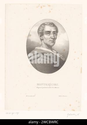 Portret van Charles de Montesquieu, Henri Grévedon, ca. 1826 Druck Paris Papier historische Personen Stockfoto