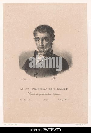 Portret van Louis Stanislas de Girardin, Bernard Romain Julien, ca. 1827 - C. 1830 Druck Paris Papier historische Personen Stockfoto