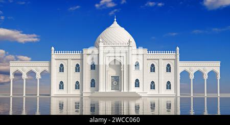 Orientalisches Palastgebäude mit maurischer Fassade Stockfoto