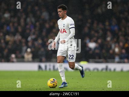 Brennan Johnson aus Tottenham Hotspur. - Tottenham Hotspur / West Ham United, Premier League, Tottenham Hotspur Stadium, London, Vereinigtes Königreich - 7. Dezember 2023. Nur redaktionelle Verwendung – es gelten Einschränkungen für DataCo Stockfoto