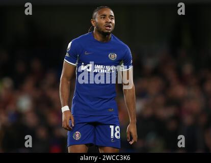 Christopher Nkunku von Chelsea. - Chelsea V Crystal Palace, Premier League, Stamford Bridge Stadium, London, Großbritannien - 27. Dezember 2023. Nur redaktionelle Verwendung – es gelten Einschränkungen für DataCo. Stockfoto