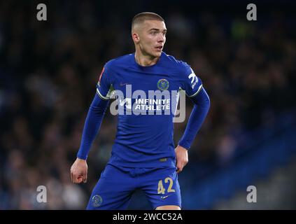 Alfie Gilchrist aus Chelsea. - Chelsea V Preston North End, Emirates FA Cup 3rd Runde, Emirates FA Cup 3rd Runde, Stamford Bridge Stadium, London, UK - 6. Januar 2024. Nur redaktionelle Verwendung – es gelten Einschränkungen für DataCo Stockfoto