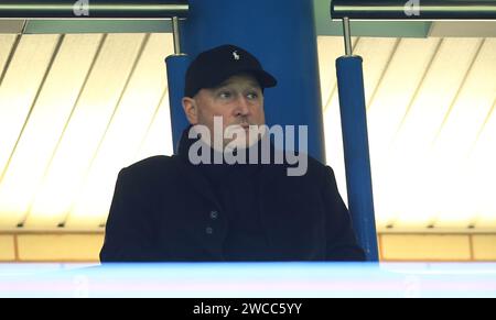 Steve Holland England Assistenzmanager schaut zu. - Chelsea gegen Fulham, Premier League, Stamford Bridge Stadium, London, UK - 13. Januar 2024. Nur redaktionelle Verwendung – es gelten Einschränkungen für DataCo. Stockfoto