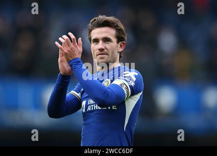 Ben Chilwell aus Chelsea. - Chelsea gegen Fulham, Premier League, Stamford Bridge Stadium, London, UK - 13. Januar 2024. Nur redaktionelle Verwendung – es gelten Einschränkungen für DataCo. Stockfoto