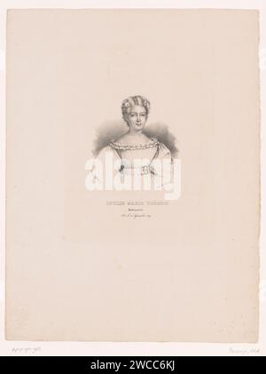 Porträt von Louise d'Artois im Alter von 13 Jahren, Antoine Catherine Adolphe Fonrouge, 1832 Druckpapiere historische Personen Stockfoto