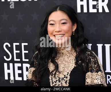 Santa Monica, USA. Januar 2024. Awkwafina nimmt am 14. Januar 2024 an den 29. Jährlichen Critics Choice Awards im Barker Hangar in Santa Monica, Kalifornien, Teil. Foto: C Flanigan/imageSPACE/SIPA USA Credit: SIPA USA/Alamy Live News Stockfoto