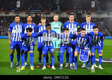 Brighton und Hove Albion Team - Brighton & Hove Albion gegen Olympique de Marseille, UEFA Europa League, Amex Stadium, Brighton, Großbritannien - 14. Dezember 2023 Stockfoto