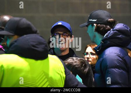 Joey Barton kommt im Stadion Brighton & Hove Albion gegen Olympique de Marseille, UEFA Europa League, Amex Stadium, Brighton, Großbritannien - 14. Dezember 2023 an Stockfoto