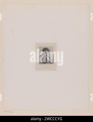 Porträt einer unbekannten Frau, vielleicht Mrs. Mayer, Léopold Flameng, nach Pierre Prud'Hon, 1860 Druckpapier. Anonyme historische Person, die allein dargestellt wurde - BB - Frau Stockfoto