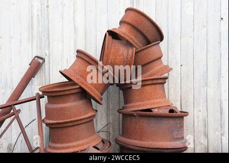 Rostige Felgen Stockfoto