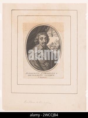 Portret van Alphonse -Louis du Plessis de Richelieu, Anonym, Balthazar Moncornet, 1610 - 1668 Druck Paris Papierstich / Ätzung historischer Personen Stockfoto