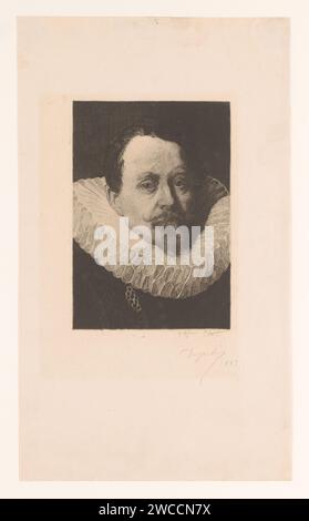 Portret van Jean Charles de Cordes, Joseph Dujardin, nach Peter Paul Rubens, Druckpapier, das einen erwachsenen Mann aus dem Jahr 1883 graviert. Historische Personen Stockfoto