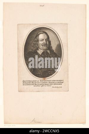 Porträt van Johann Franz von Schönau, Vorst -Bisschop van Bazel, Peter Aubry (III), 1620 - 1686 Druck Straßburg (Frankreich) Papierstich historischer Personen Stockfoto