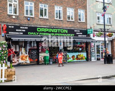 Orpington Daily Fresh Supermarkt in Kent Stockfoto