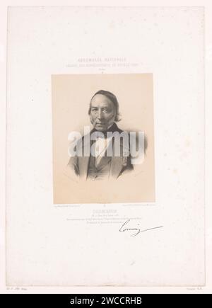 Porträt von Louis Marie de Lahaye de Cormenin, Bernard Romain Julien, 1848 - 1849 Druck Pariser Papier historische Personen Stockfoto