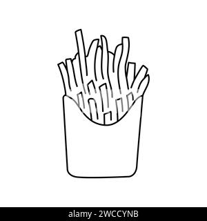 Farbelement Pommes frites. Cartoon Street Food. Isolierte Vektordarstellung. Stock Vektor