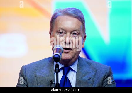 Promoter Frank Warren während der Pressekonferenz HIER in Outernet, London. Bilddatum: Montag, 15. Januar 2024. Stockfoto