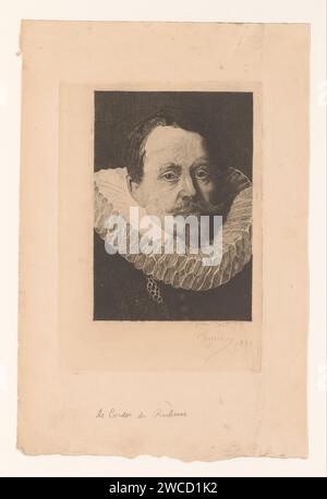 Portret van Jean Charles de Cordes, Joseph Dujardin, nach Peter Paul Rubens, Druckpapier, das einen erwachsenen Mann aus dem Jahr 1883 graviert. Historische Personen Stockfoto