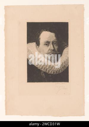 Portret van Jean Charles de Cordes, Joseph Dujardin, nach Peter Paul Rubens, Druckpapier, das einen erwachsenen Mann aus dem Jahr 1883 graviert. Historische Personen Stockfoto