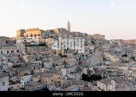 Nahaufnahmen von Matera, einer italienischen Stadt, die zum UNESCO-Weltkulturerbe gehört. Stockfoto