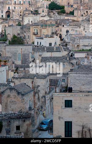 Nahaufnahmen von Matera, einer italienischen Stadt, die zum UNESCO-Weltkulturerbe gehört. Stockfoto