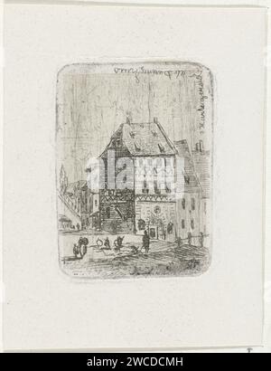 Albrecht-Dürer Huis in Nürnberg, Joseph Hartogensis, um 1837 - 1865 Druck unbekanntes Papier. Ätzen von städtischem Wohnraum. Stadtblick im Allgemeinen; 'Veduta' (+ Stadt(-Landschaft) mit Figuren, Personal) Albrecht-Dürer Haus Stockfoto