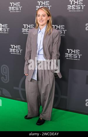 Keira Walsh kommt auf dem Grünen Teppich vor den besten FIFA Football Awards 2023 im Apollo Theatre in London, Großbritannien. Januar 2024. (Foto: Mark Cosgrove/News Images) in, am 15.01.2024. (Foto: Mark Cosgrove/News Images/SIPA USA) Credit: SIPA USA/Alamy Live News Stockfoto