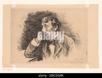 Portret van Louis Artan de Saint-Martin, Louise Danse, 1891 Druckpapier Ätzung / Trockenzapfen anonyme historische Person allein porträtiert Stockfoto