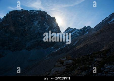 Parc Ela: Aufstieg von der Ela-Hütte zum Ela-Pass Stockfoto