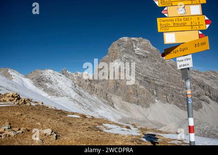 Parc Ela: Aufstieg von der Ela-Hütte zum Ela-Pass Stockfoto