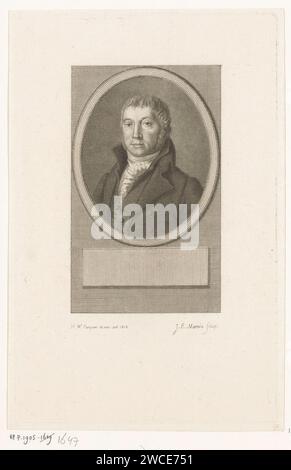 Portret van Cornelis Anthony Fannius Scholten, Jacob Ernst Mark, nach Hendrik Willem Caspari, 1814–1817 Druck Porträt des Rechtsanwalts und Staatsmannes Cornelis Anthony Fannius Scholten. Amsterdamer Papierätzung Stockfoto