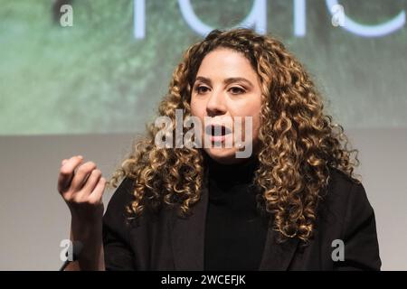 BFI Southbank, London, Großbritannien. Januar 2024. Regisseurin Mahalia Belo auf der Bühne im Mark Kermode in 3D. Foto von Julie Edwards./Alamy Live News Stockfoto