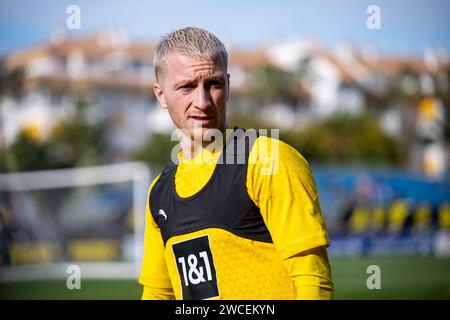 Marbella, Spanien. Januar 2024. Fußball: 1. Bundesliga, Saison 2023/2024, Trainingslager von Borussia Dortmund am 08.01.2024 in Marbella (Spanien). Marco Reus schaut. Quelle: dpa/Alamy Live News Stockfoto