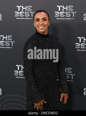 London, Großbritannien. Januar 2024. Marta von Brasilien kommt bei den FIFA Best Awards 2024 in London, England. (James Whitehead/SPP) Credit: SPP Sport Press Photo. /Alamy Live News Stockfoto