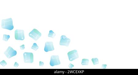 Transparente Glaswürfelformen in realistischem Stil. Poster-, Banner- und Social-Media-Design. Vektorabbildung. Stock Vektor