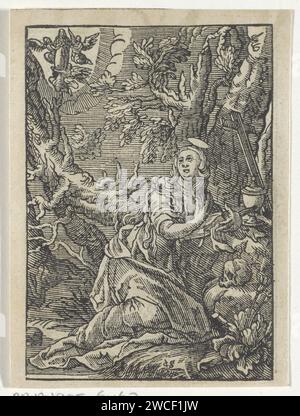 Die Buße Maria Magdalena und ihr Hämelog Christoffel van SiChem (II) nach Willem Isaacsz. Van Swanenburg, nach Abraham Bloemaert, 1609 - 1658 Druck Amsterdamer Papier die Buße Hure Mary Magdalene; mögliche Attribute: Buch (oder Rolle), Krone, Dornenkrone, Kruzifix, Glas Salbe, Spiegel, Musikinstrument, Palmzweig, Rosenkranz, Geißel - Porträt der heiligen Stockfoto