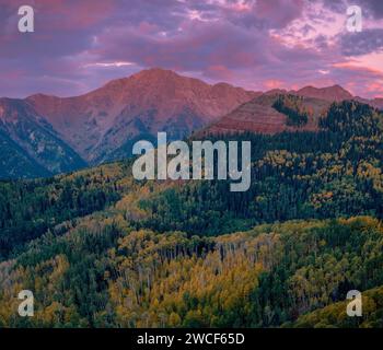 Dawn, Silver Mountain, San Juan National Forest, Colorado Stockfoto