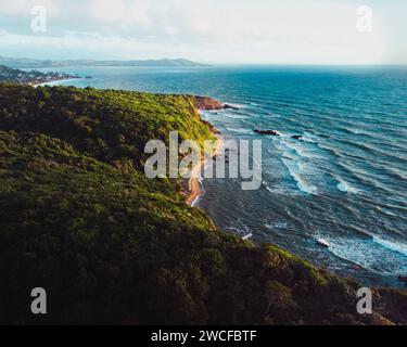 Puerto rico versteckter Strand Luftaufnahme am Morgen von 'playa teresa' auf der Ostseite Stockfoto