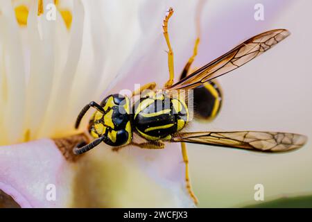 Makroaufnahme der gelben Jacke Wasp Stockfoto