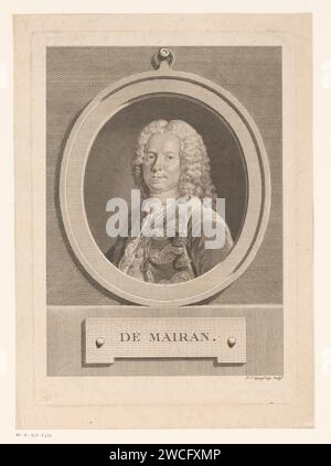 Portret van Jean Jacques de Mairan, Pierre Charles Ingouf, in oder vor 1771 Druckpapierstich / Gravur historischer Personen Stockfoto