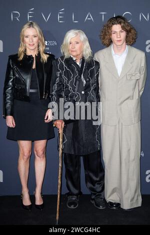 Paris, Frankreich. Januar 2024. Lea Drucker, Catherine Breillat und Samuel Kircher nahmen am 15. Januar 2023 an der Cesar Offenbarung 2024 in Paris Teil. Foto: Aurore Marechal/ABACAPRESS.COM Credit: Abaca Press/Alamy Live News Stockfoto