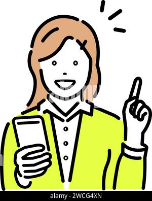 Vektorillustration einer Frau mit Smartphone Stock Vektor