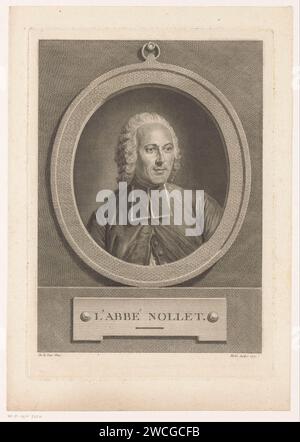 Portret van Jean-Antoine Nollet, Pascual Pedro Moles, nach Maurice-Quentin de la Tour, 1771 Druckpapier Gravur historischer Personen Stockfoto