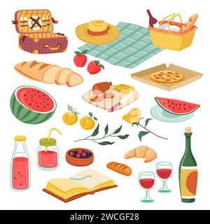 Set für Outdoor-Erholung und Picknick Stock Vektor